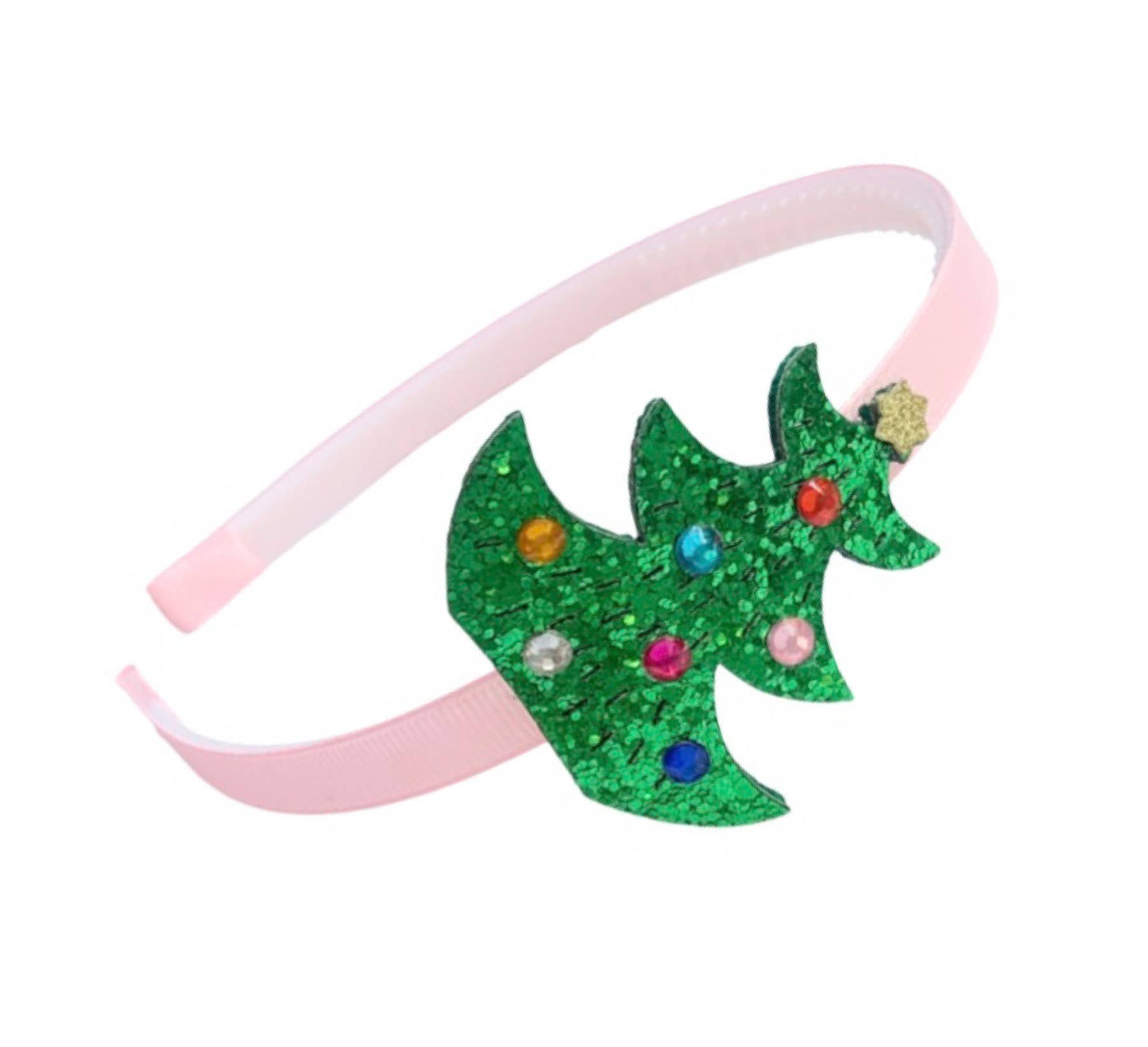 Glitter Jeweled Christmas Tree Headband - Angel Face Kids