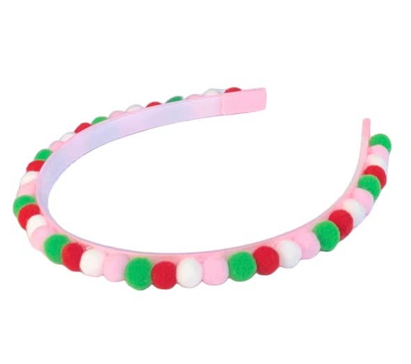 Pink Christmas Party Pom Pom Headband