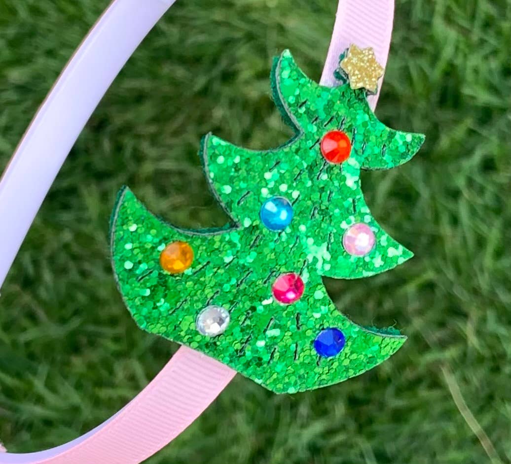 Glitter Jeweled Christmas Tree Headband - Angel Face Kids