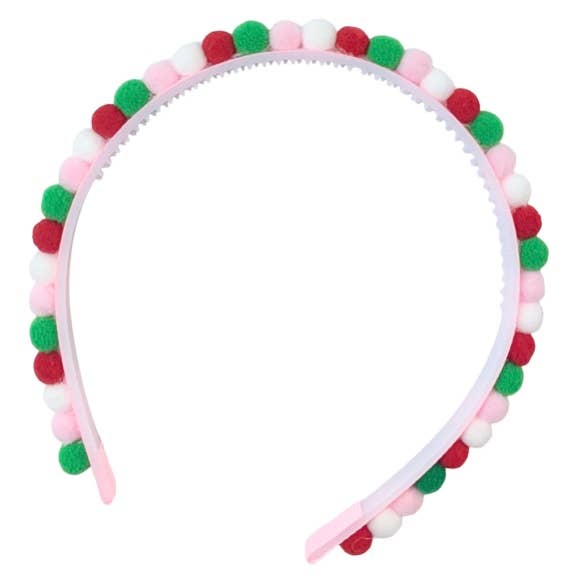 Pink Christmas Party Pom Pom Headband