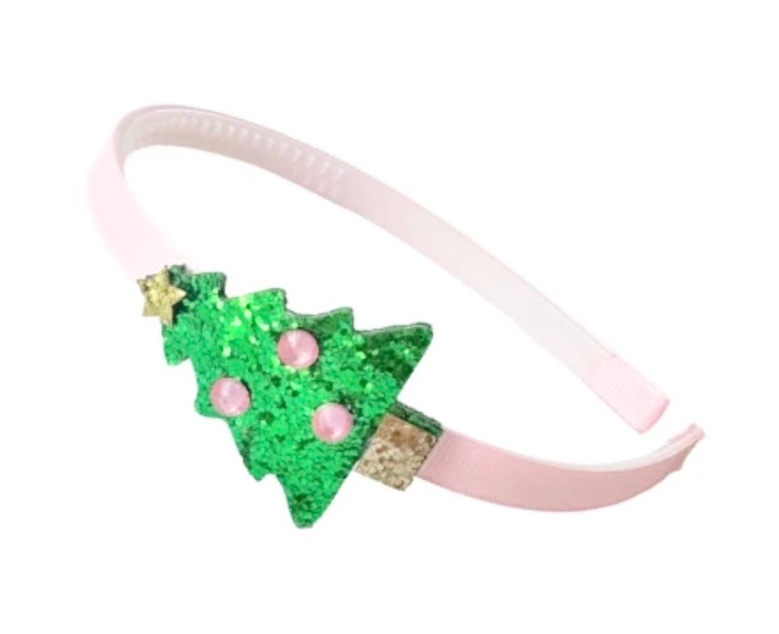 Pink Jewel Christmas Tree Headband
