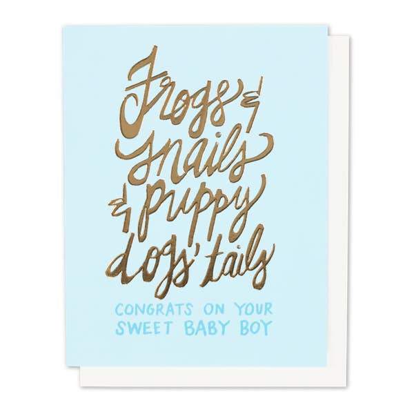 Frogs & Snails Single Gold Foil + Embossed Card: A2