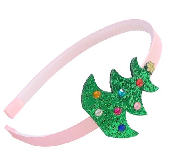 Glitter Jeweled Christmas Tree Headband - Angel Face Kids